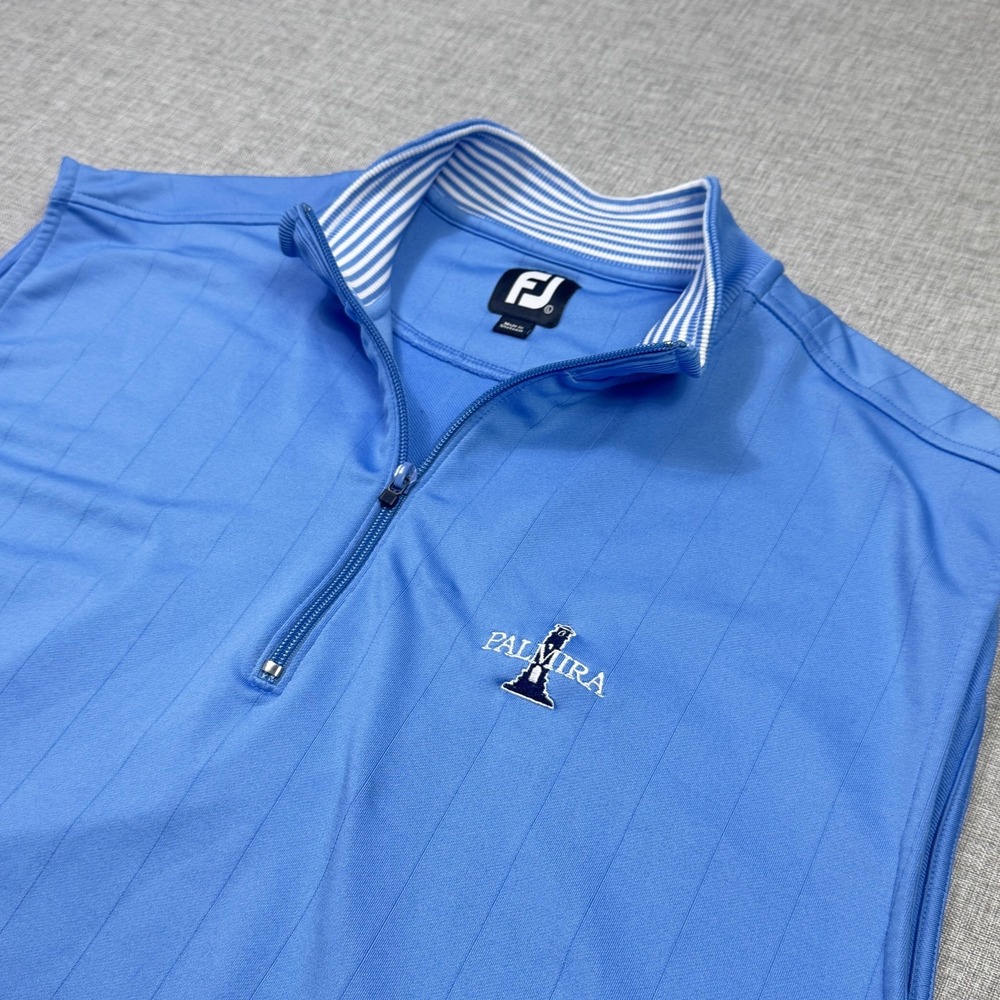 FootJoy Palmira Golf Club 1/4 Zip Pullover Vest Mens Large Blue‎ Mock Neck